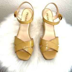 Prada Women's Beige wedge sandals